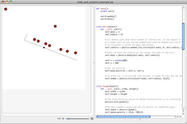 pymunk in nodebox screenshot